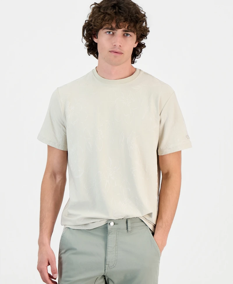 Guess Men's Jacquard Allover Crewneck T-Shirt