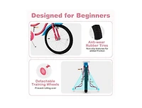 Hongge 18 Inch Girls Bike with Doll Seat and Training Wheels for 3-5 Years