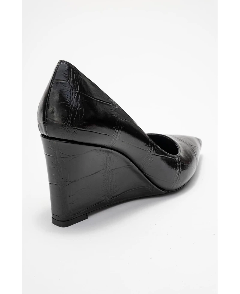 Prologue Shoes Women's Puera Pointed Toe Wedge Pump