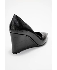 Prologue Shoes Women's Puera Pointed Toe Wedge Pump