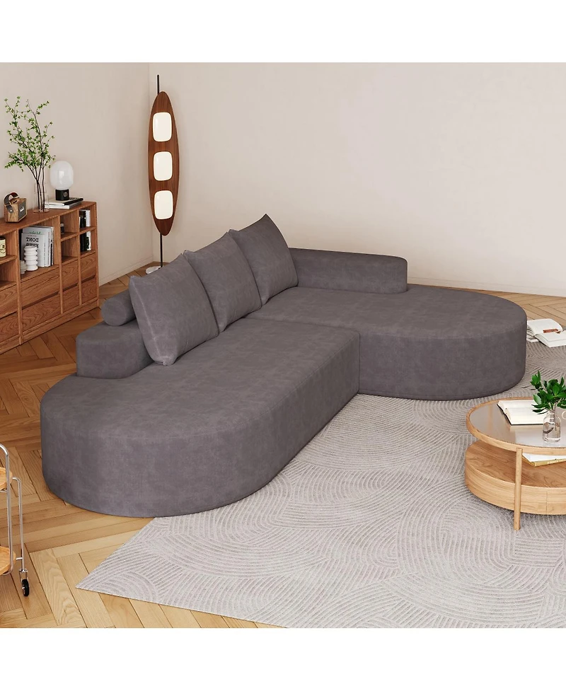 Streamdale Furniture Modern Curved Chenille Sectional Sofa Couch Set