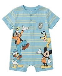 Disney Baby Boys' Mickey and Friends Character-Print Romper, 2-Pack