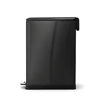 Home Zone Living 13 Gallon Dual Compartment Stainless Steel Kitchen Trash Can with Step Pedal and Soft Close Lid, Black