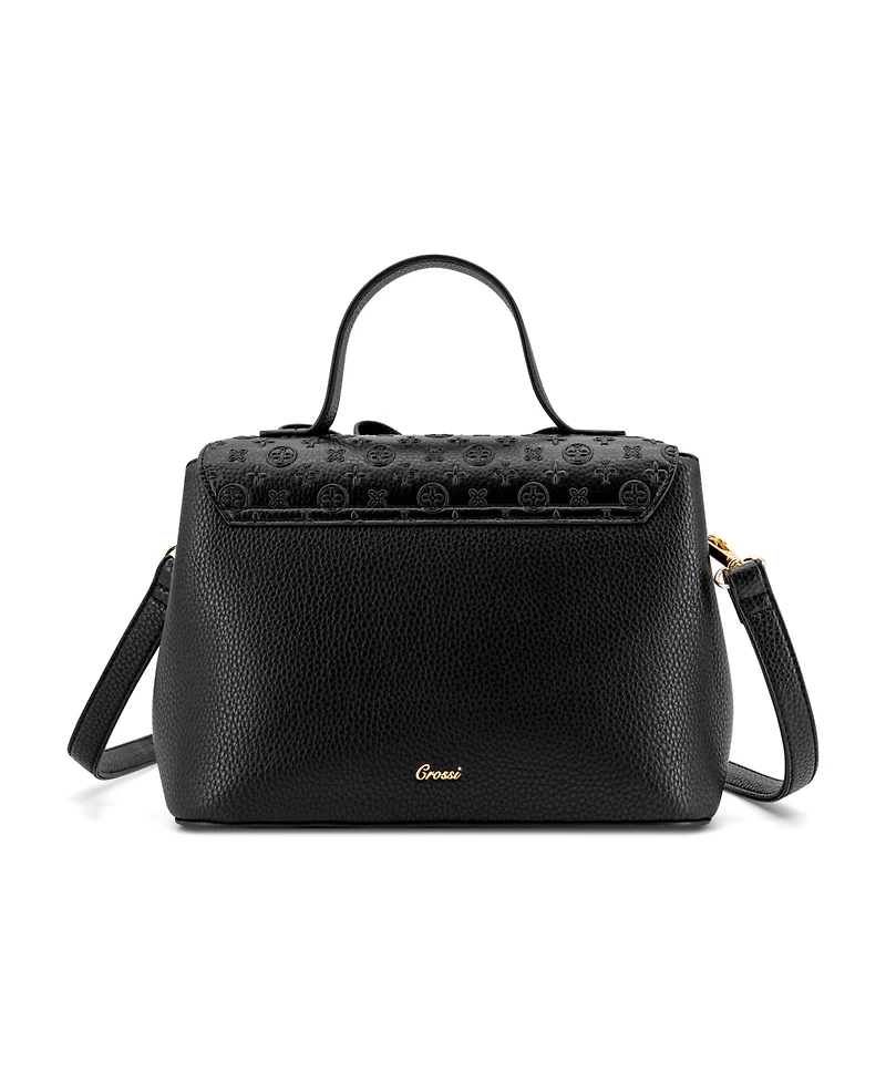 Like Dreams Noble Cross-Bow Embossed Small Satchel Bag