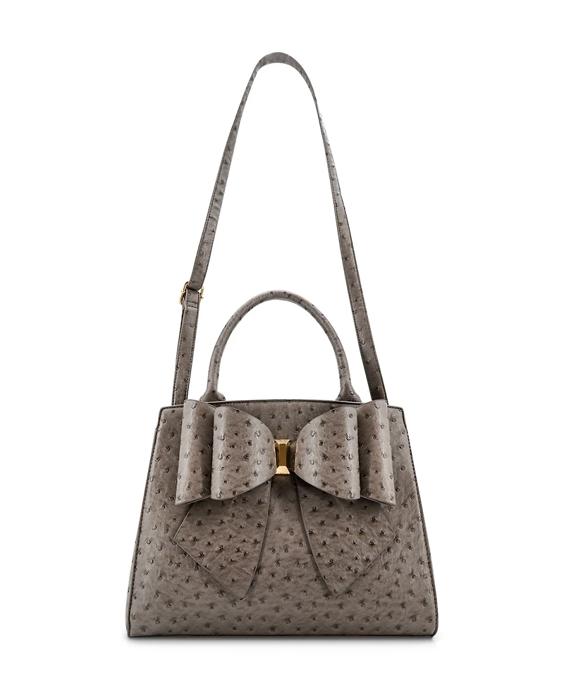 Like Dreams Elodie Embossed Bow Top Handle Medium Satchel Bag