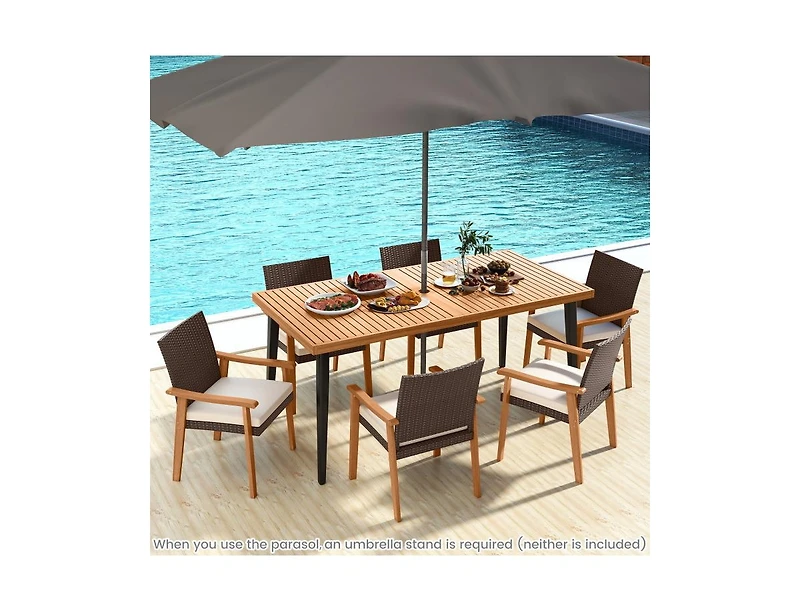 Slickblue Patio Rattan Dining Chairs Set of 2 with Removable Cushions