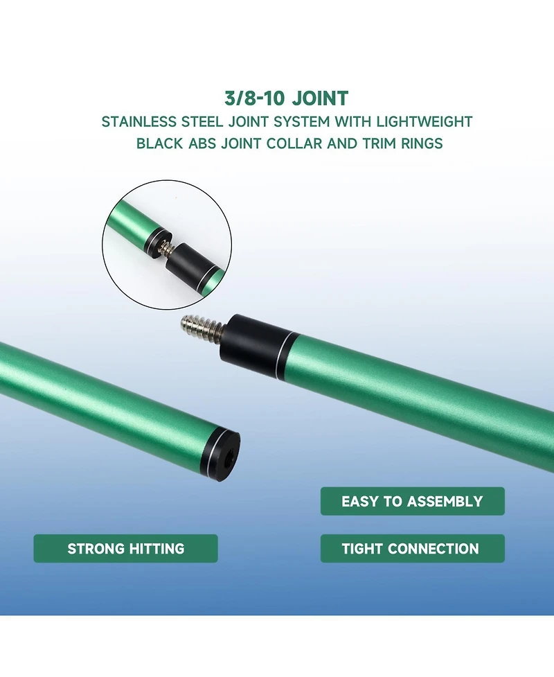 Gse Games & Sports Expert 58" 2-Piece Matte Fiberglass Graphite Composite Billiard Pool Cue Stick for Men/Women