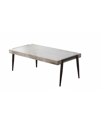 Kings Brand Furniture Modern Dining Table with marble Finish and Metal legs
