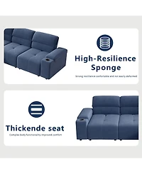 Streamdale Furniture Modern L-shaped sectional sofa, 105-inch cloud sofa with adjustable backrest and ottoman