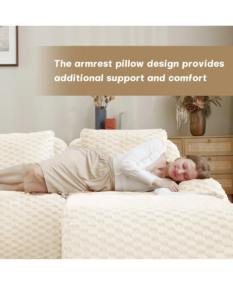 Streamdale Furniture Modern L-Shaped Flannelette Sectional Sofa with Movable Ottoman