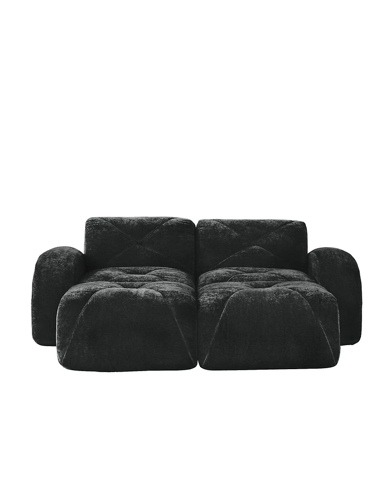 Streamdale Furniture U-shaped Boneless Sofa, Soft Velvet, Tufted, High Density Sponge, No Assembly