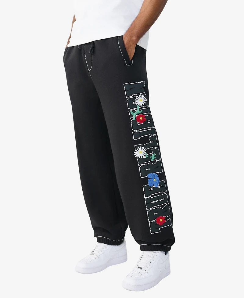 True Religion Men's Regular-Fit Baggy Logo Jogger Pants