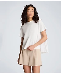 Kenneth Cole Women's Short-Sleeve High-Low Pleated Back T-Shirt