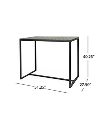 Streamdale Furniture Ernesto Acacia Wood Modern Industrial Outdoor Bar Table