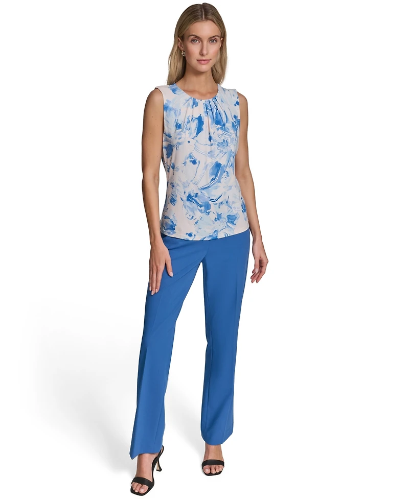 Calvin Klein Women's Pleated Crew Neck Camisole Top
