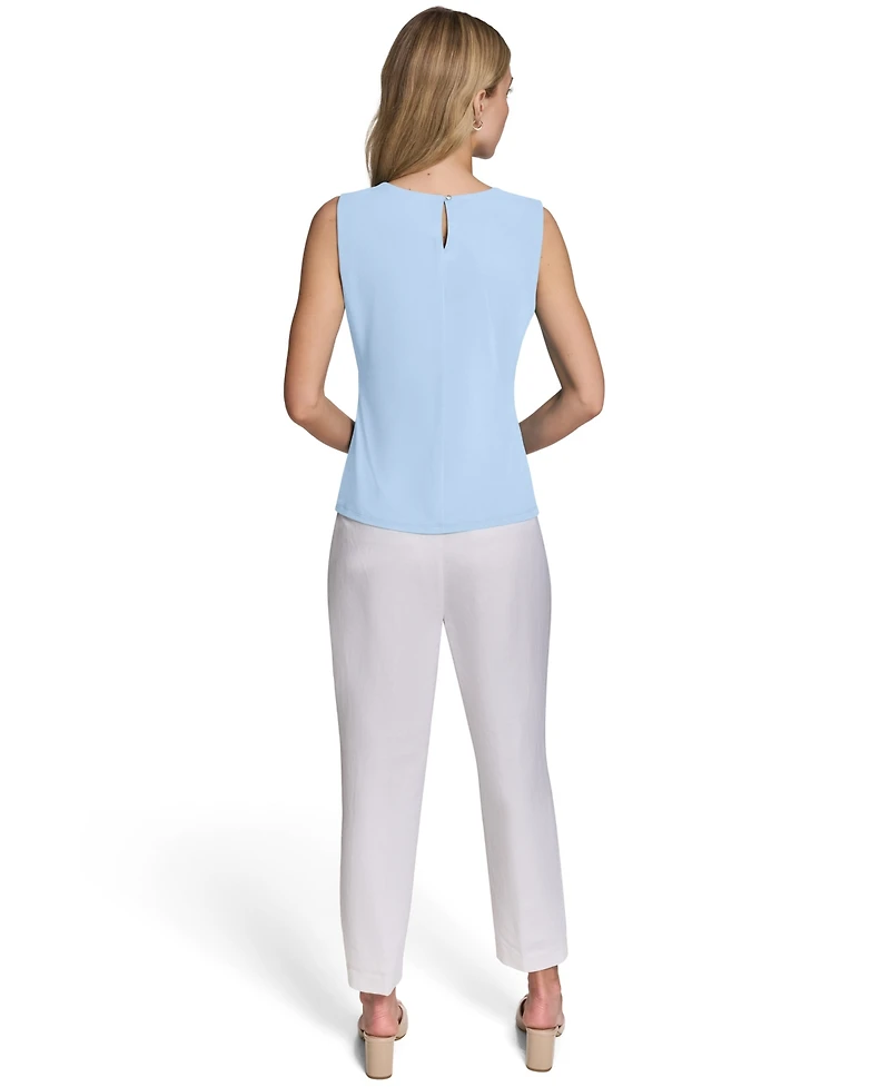 Calvin Klein Women's Pleated Crew Neck Cami Top