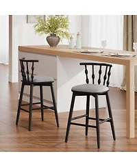 Streamdale Furniture Modern Hourglass Back Rubberwood Bar Stool - Set of 2