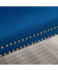 Streamdale Furniture Velvet Double Dining Loveseat Bench, Tufted 2-Seat Bench w/Wing