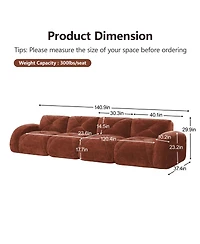 Streamdale Furniture Soft Velvet Boneless Sofa, Tufted, Ergonomic, No Assembly.