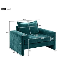 Streamdale Furniture Chenille Upholstered Armchair with Wide Armrests