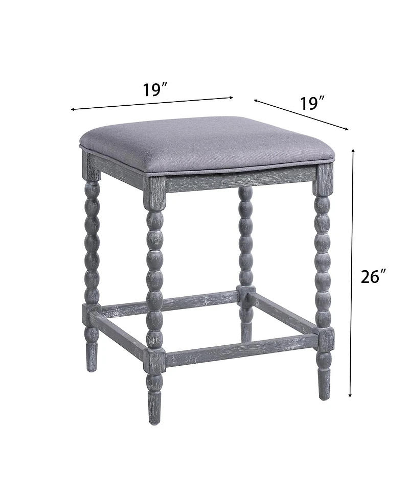 Streamdale Furniture 26" Upholstered Acacia Wood Counter Stools (Set of 4)