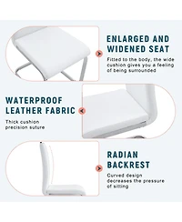 Streamdale Furniture Set of 4 Pu bow-shaped chairs for minimalist/contemporary homes.