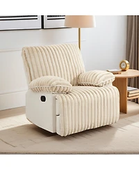 Streamdale Furniture Manual Reclining Loveseat, Faux Fur Recliner Sofa with Hidden Cup Holders