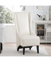 Streamdale Furniture Faux Leather High-Back Accent Chair, Comfy Wingback Living Room Chair