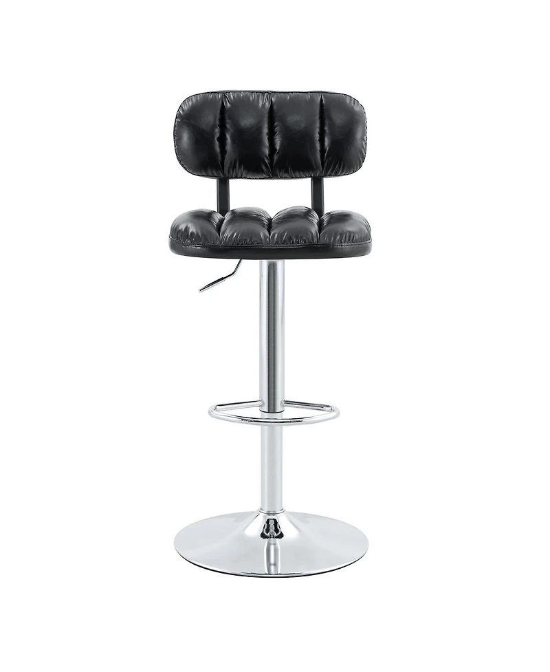 Streamdale Furniture Leather Adjustable Bar Stools with Chrome Base