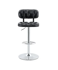 Streamdale Furniture Leather Adjustable Bar Stools with Chrome Base