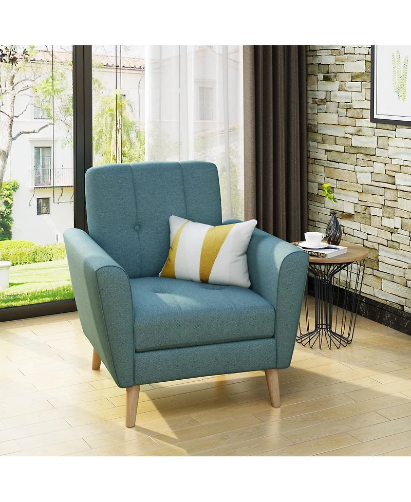 Streamdale Furniture Mid Century Fabric Channel Stitch Club Chair