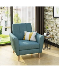 Streamdale Furniture Mid Century Fabric Channel Stitch Club Chair