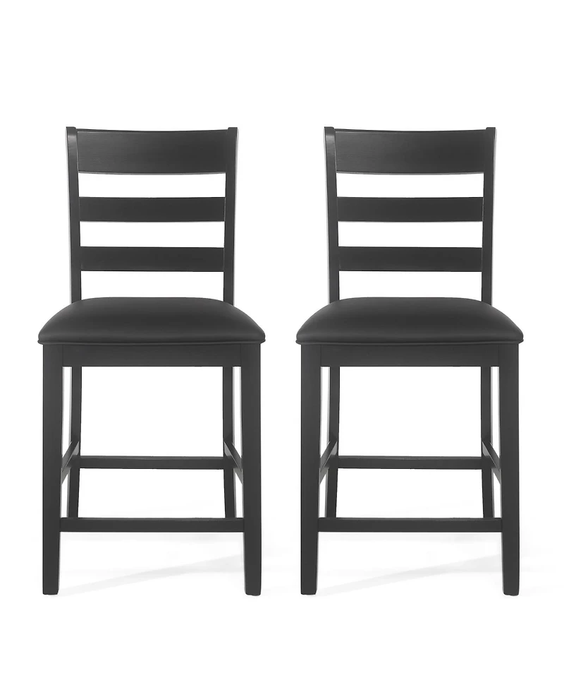 Streamdale Furniture Farmhouse Upholstered Wood Counter Stools