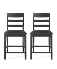 Streamdale Furniture Farmhouse Upholstered Wood Counter Stools