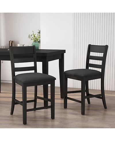 Streamdale Furniture Farmhouse Upholstered Wood Counter Stools