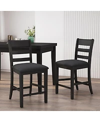 Streamdale Furniture Farmhouse Upholstered Wood Counter Stools