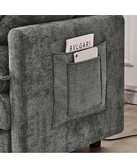 Streamdale Furniture 101.9" 3-seater cashmere sofa w/ movable footstool, modular design.