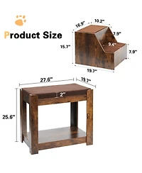 Aostirmotor Pet Bunk Bed with Removable Step – Multi-Level Window Perch with Cushion & Scratch Pad