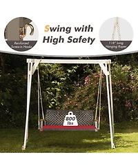 Mecale 2-Person Rattan Hanging Porch Swing Chair