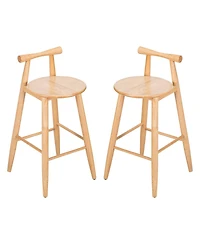 Streamdale Furniture Grove Indoor Rubberwood Barstool, Natural Finished, Set of 2