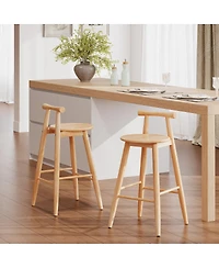 Streamdale Furniture Grove Indoor Rubberwood Barstool, Natural Finished, Set of 2