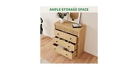 gaomon 3 Drawer Dresser for Bedroom, Wide Fluted Chest of Drawers, Modern Wooden Nightstand Storage Cabinet