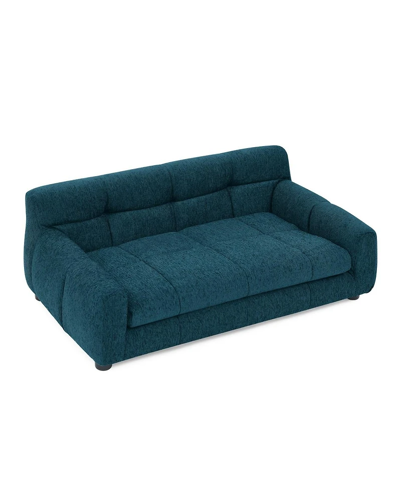 6thdruple 38 Inch Dog Sofa Bed, Green Linen with Armrest and Backrest for Large Medium Breeds