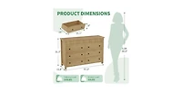 gaomon 6 Drawer Dresser for Bedroom, Wooden Chest of Drawers, Fluted Tv Stand, Storage Organizer for Living Room