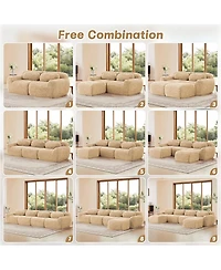 Streamdale Furniture Soft And Fluffy 114" Modular Sectional Sofa with Ottoman