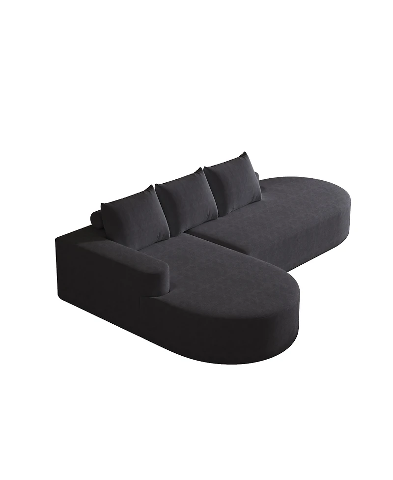 Streamdale Furniture Modern Curved Chenille Sectional Sofa Couch Set