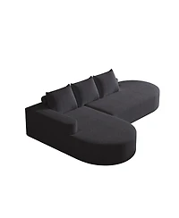 Streamdale Furniture Modern Curved Chenille Sectional Sofa Couch Set