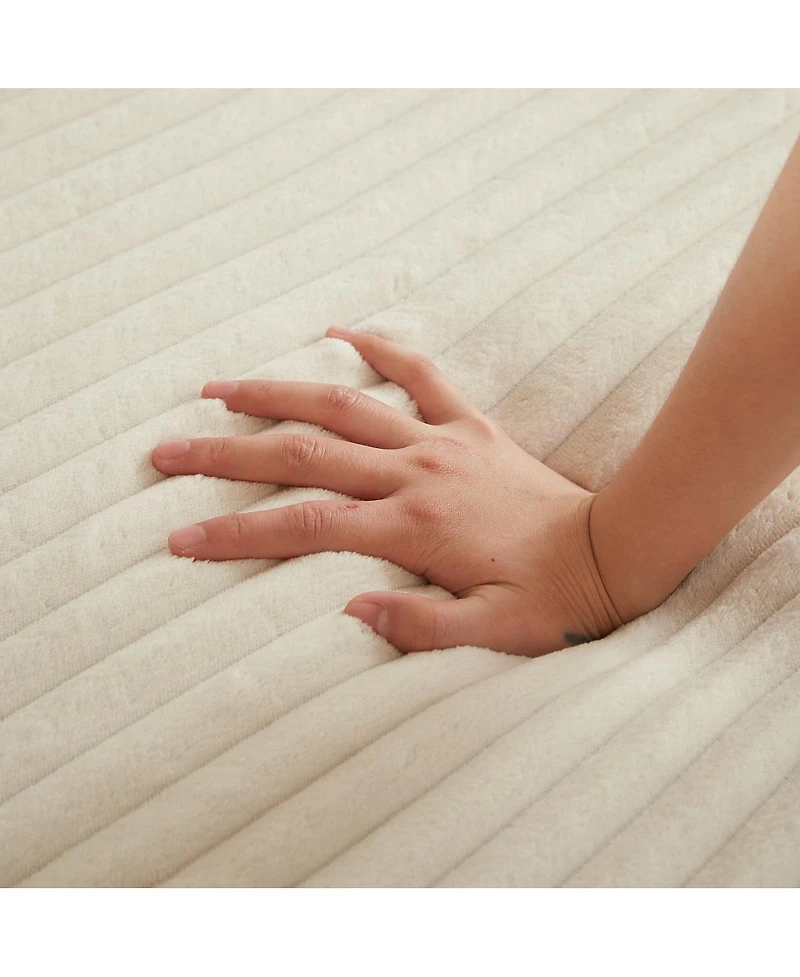 Streamdale Furniture Corduroy Oversized Recliner, Converts to 2 Recliners, Sofa Bed