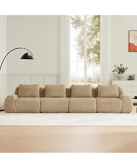 Streamdale Furniture Modern Modular Sectional Sofa, Flannelette, Oversized 4-Seater, Deep Seat