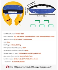 Mecale Manual Inflatable Belt Pack Pfd for Adults, 105N Buoyancy, Adjustable Waist